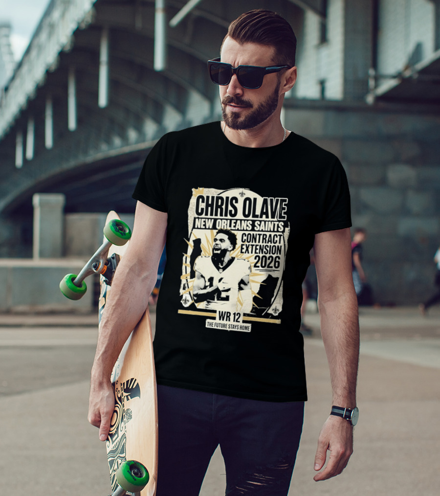 Chris Olave New Orleans Saints Contract Extension 2026 WR 12 The Future Stays Home T-Shirt