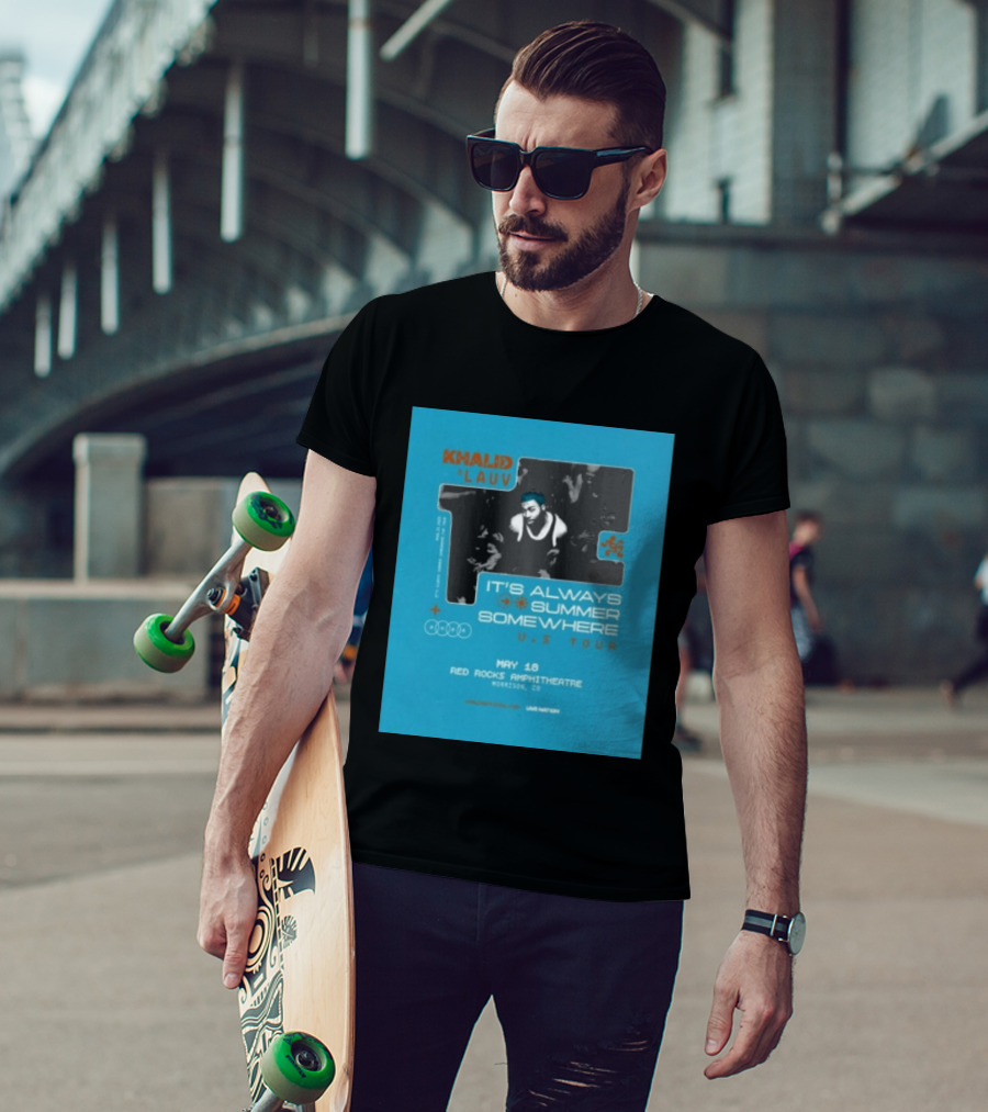 Khalid Lauv It's Always Summer Somewhere US Tour 2026 May 18 Red Rocks Amphitheatre Morrison CO Live Nation T-Shirt
