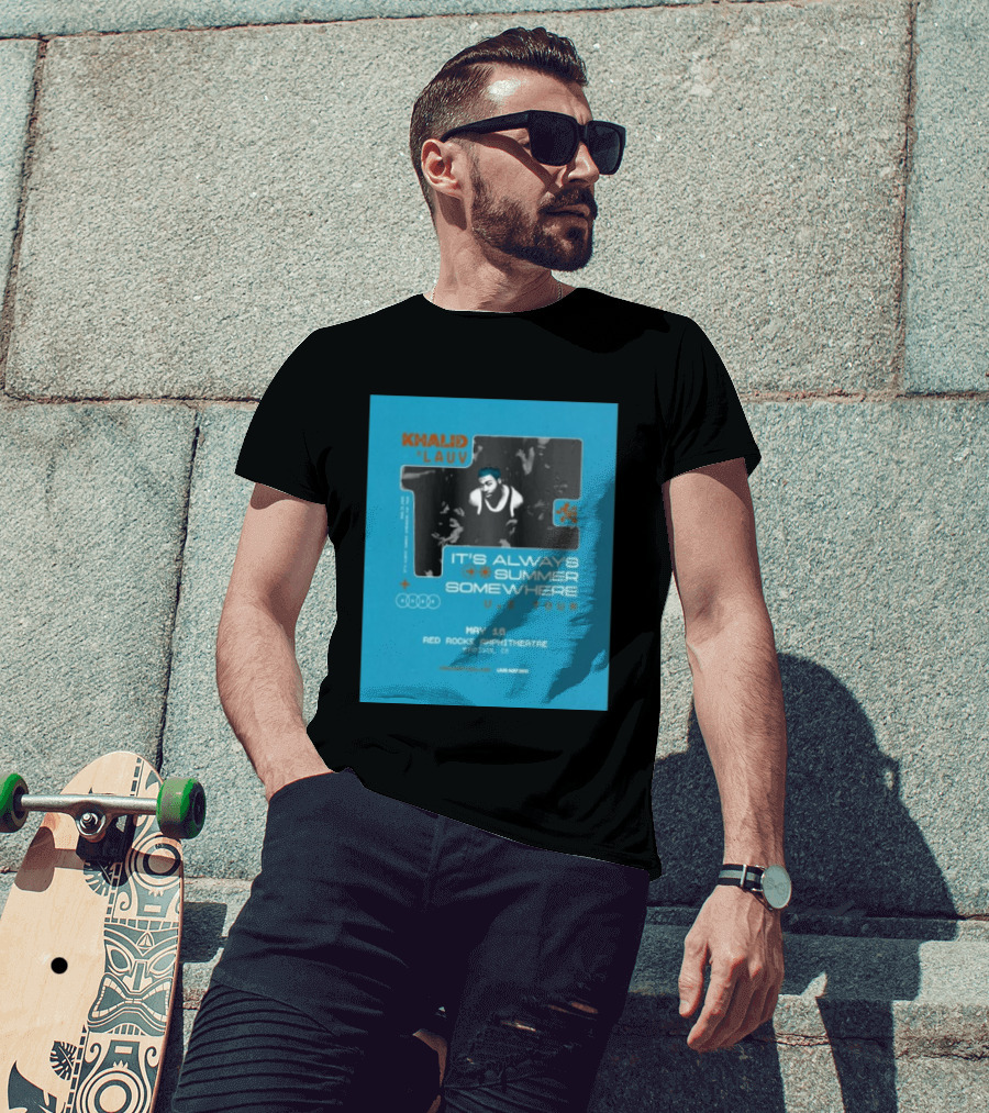 Khalid Lauv It's Always Summer Somewhere US Tour 2026 May 18 Red Rocks Amphitheatre Morrison CO Live Nation T-Shirt