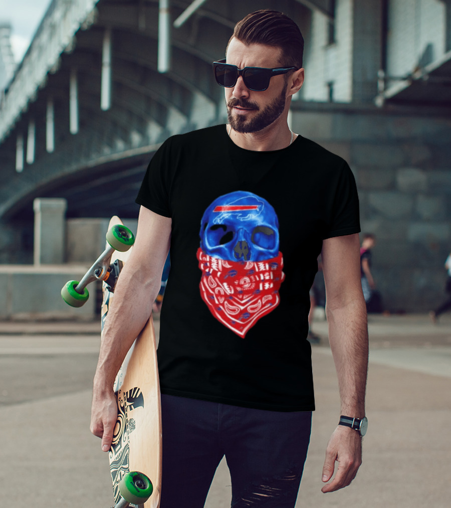 Outlaw Skull Gang Buffalo Bills Bandana Face Covering Trend T-Shirt