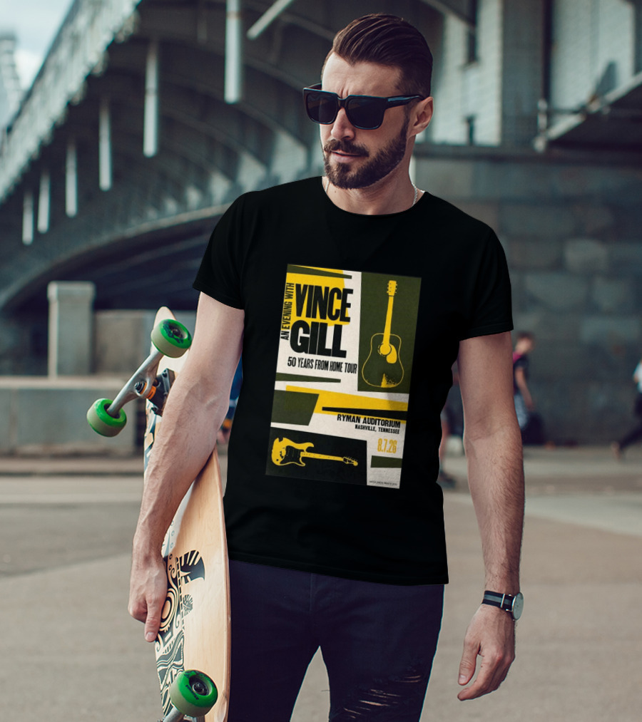 An Evening With Vince Gill 50 Years From Home Tour Ryman Auditorium Nashville August 7 2026 T-Shirt