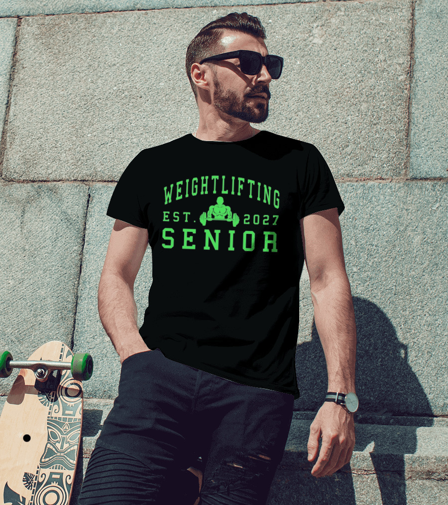 Weightlifting Senior Est 2027 Bodybuilding Gym Essentials T-Shirt