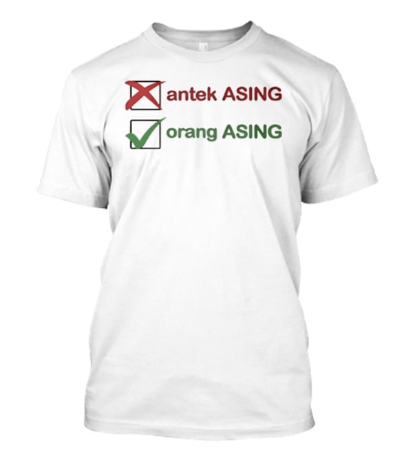Antek ASING Orang ASING Christmas Checkmark T-Shirt