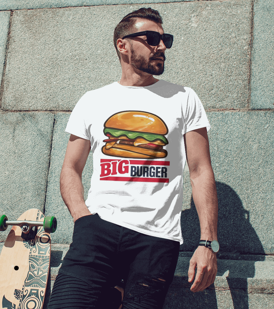 Big Burger Cheeseburger Fast Food Hamburger T-Shirt