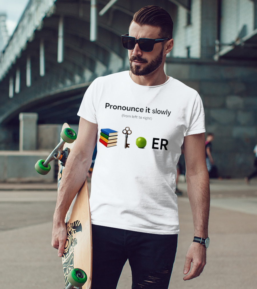 Pronounce It Slowly Books Key Lime ER Puzzle T-Shirt