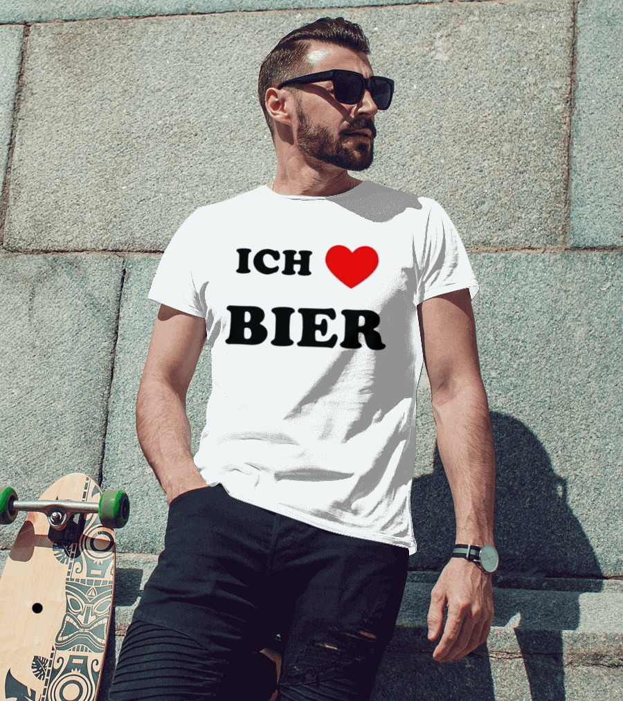 Ich Liebe Bier Heart Symbol For Beer Lovers T-Shirt