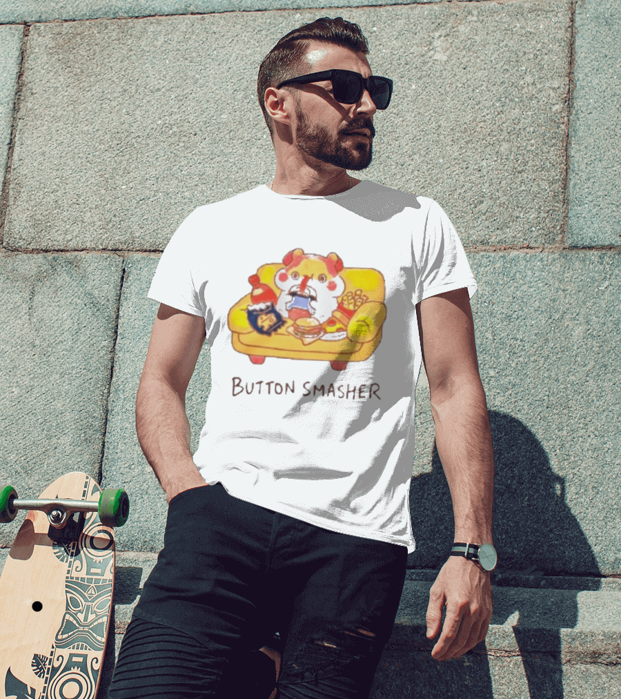 Classic Muffin Corner Muffinmaru Button Smasher Couch Potato Gamer Snack Time T-Shirt