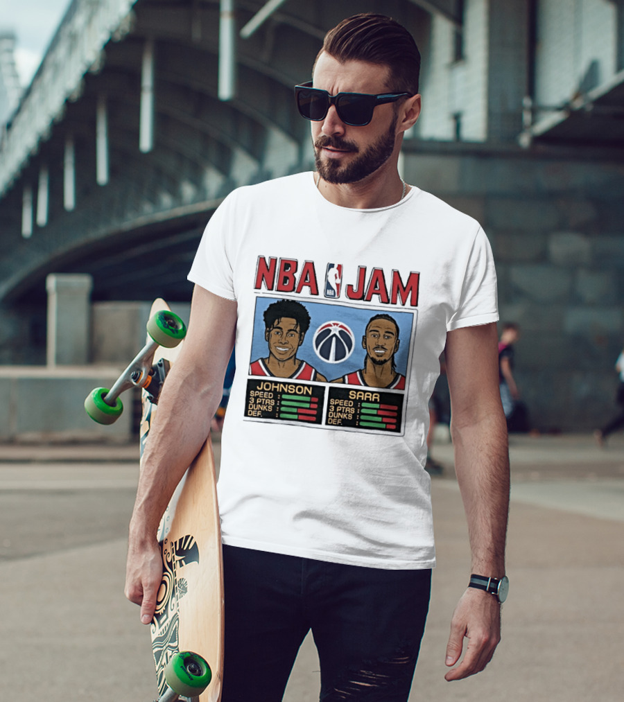 NBA Jam Wizards Johnson Alex Sarr Players Speed Points Dunks Defense T-Shirt