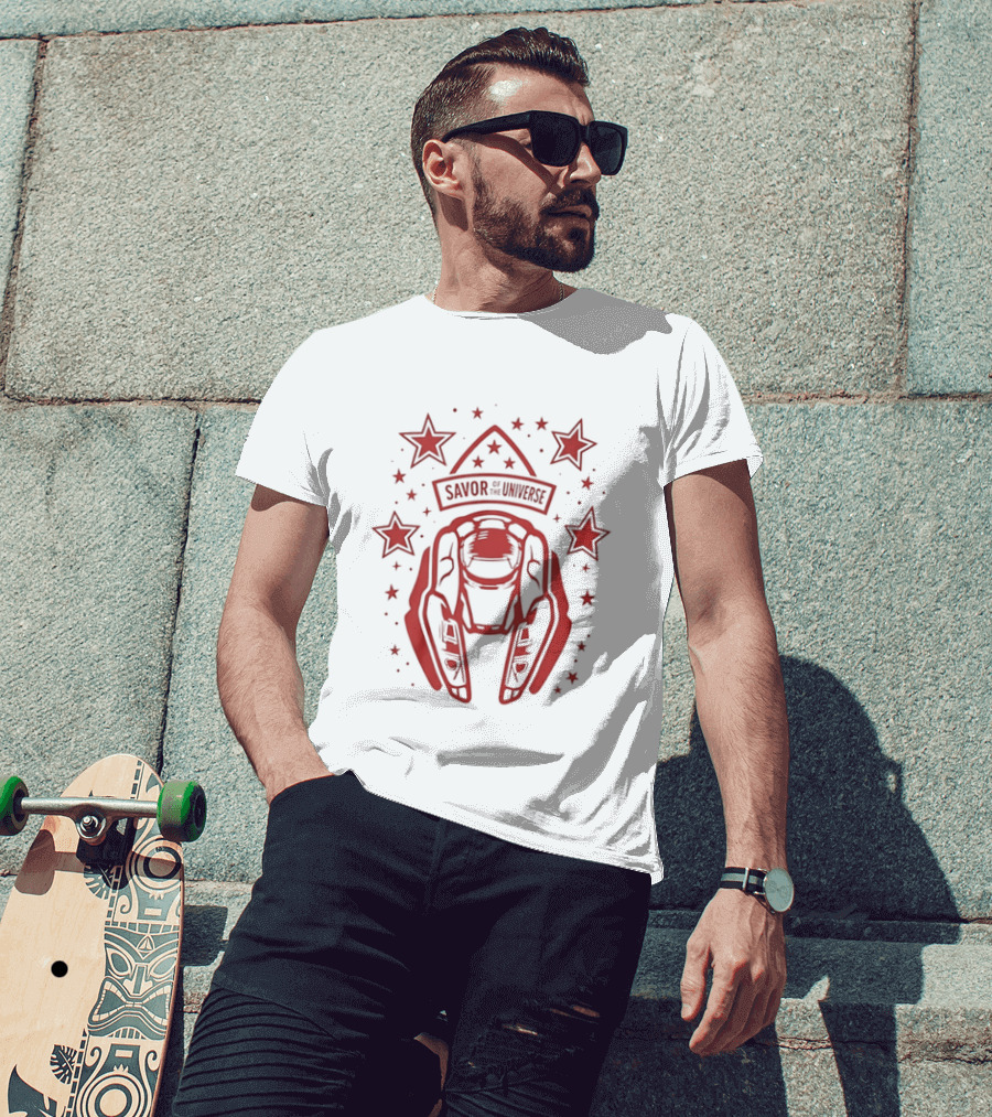 Savor Space Helmet Astronaut Starry Universe Adventure T-Shirt