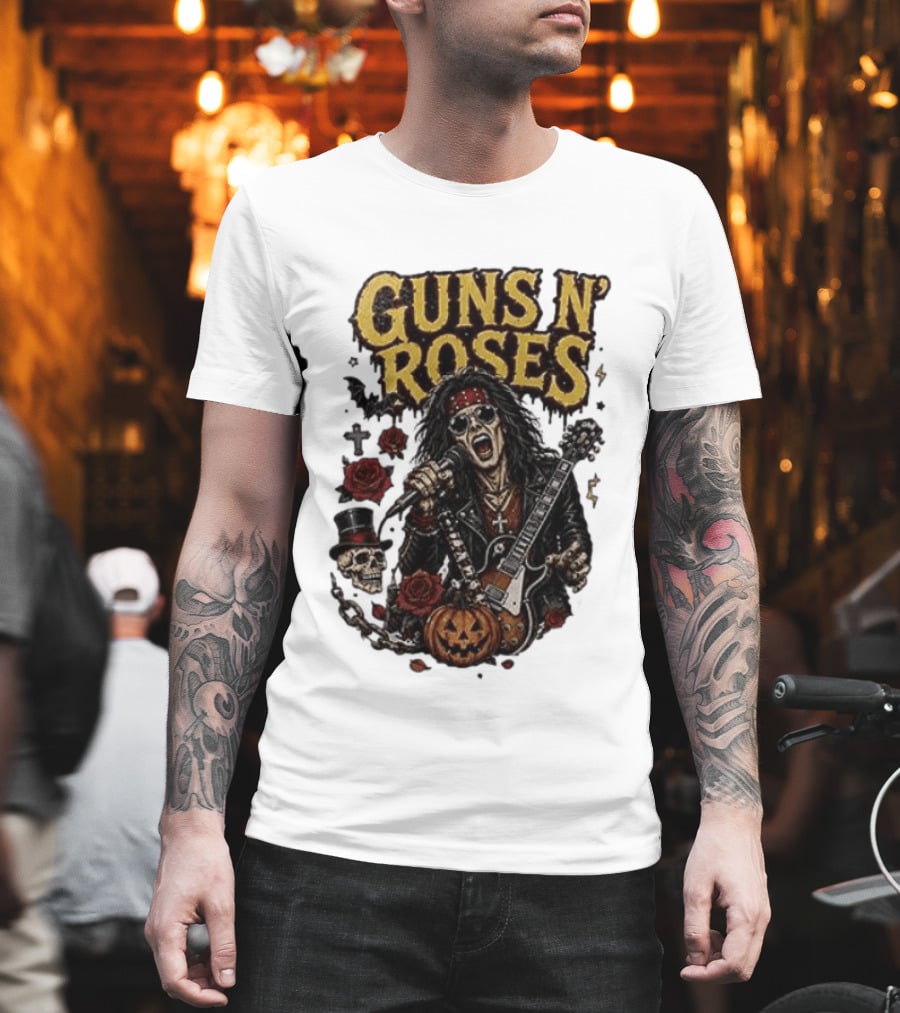 Guns N' Roses I'm A GNR Ghoul Appetite For Fright Halloween Rocks With Skulls And Pumpkins T-Shirt