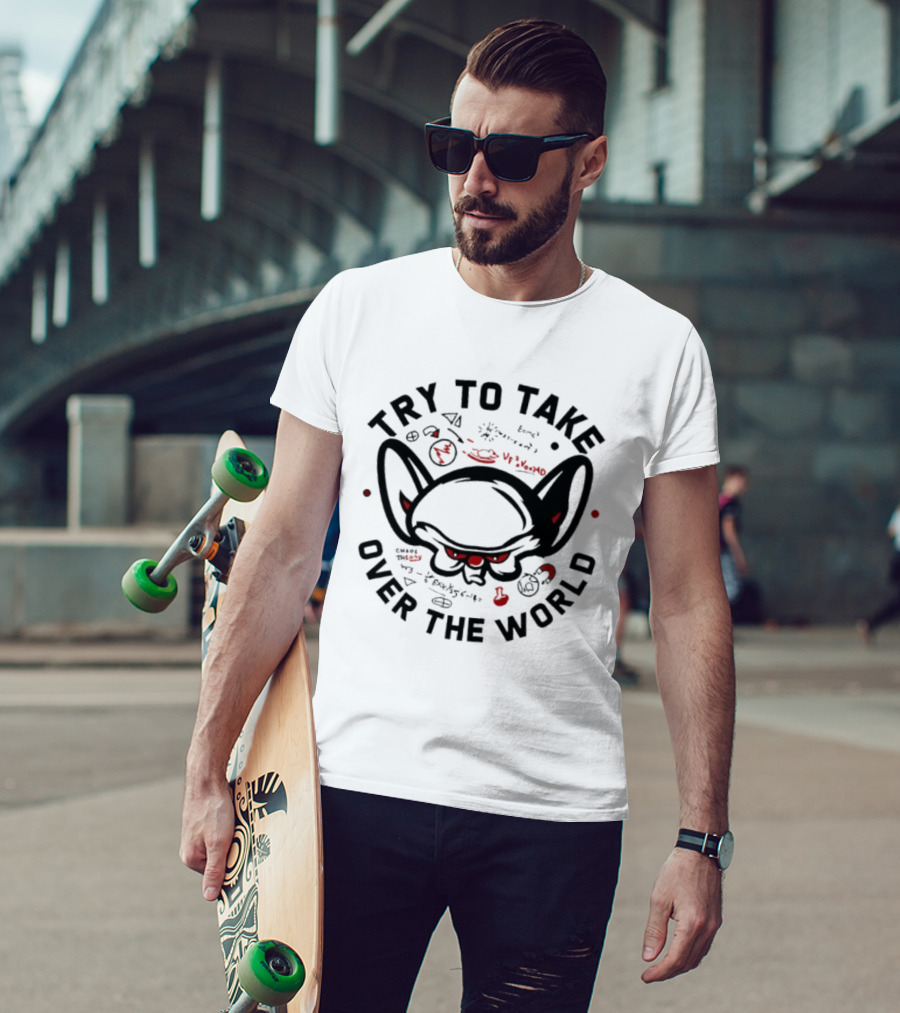 Try To Take Over The World Brain Cartoon T-Shirt