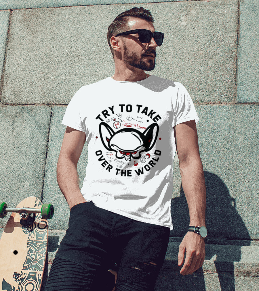 Try To Take Over The World Brain Cartoon T-Shirt