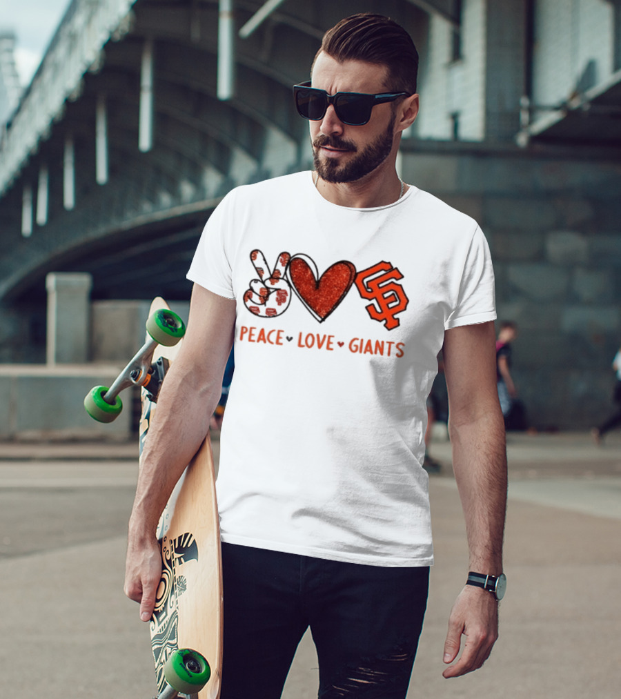 Peace Love Giants San Francisco Baseball Team T-Shirt