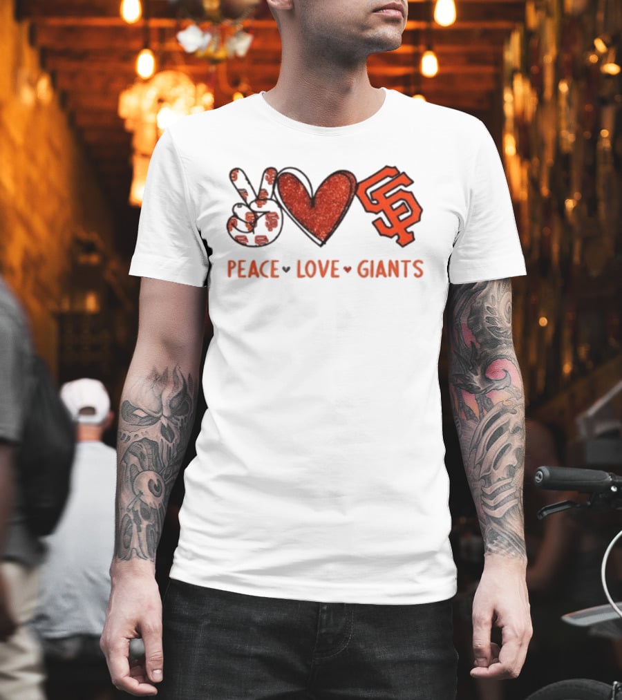 Peace Love Giants San Francisco Baseball Team T-Shirt