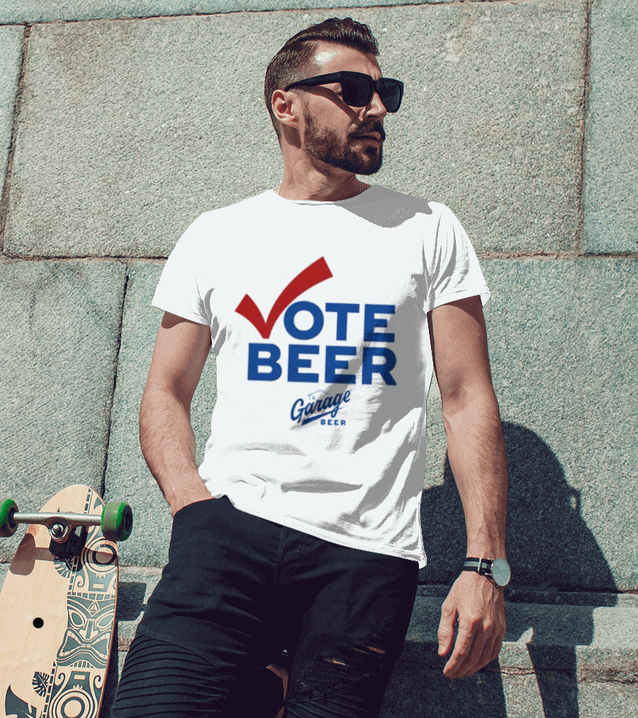 Vote Beer Garage Beer 2025 Checkmark Original T-Shirt