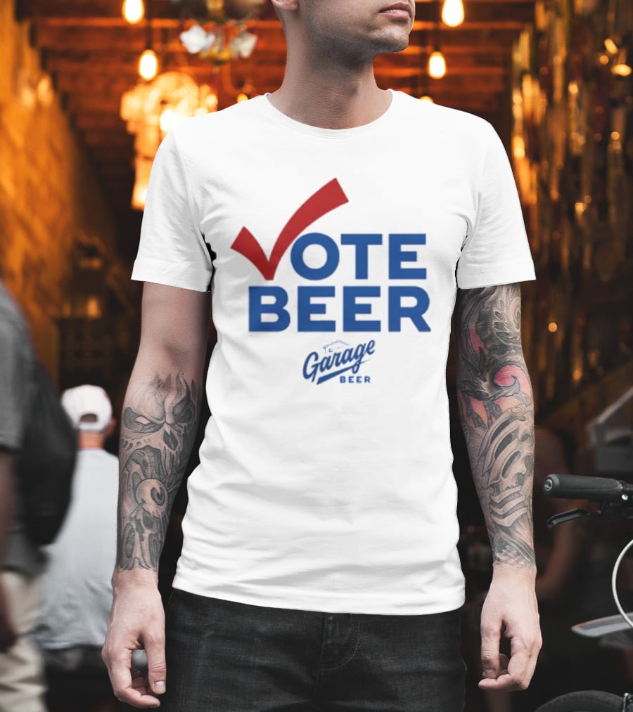 Vote Beer Garage Beer 2025 Checkmark Original T-Shirt