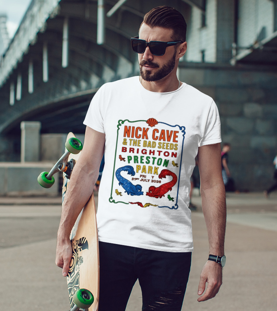 Nick Cave & The Bad Seeds Brighton Preston Park 31 July 2026 Colorful Dragons T-Shirt