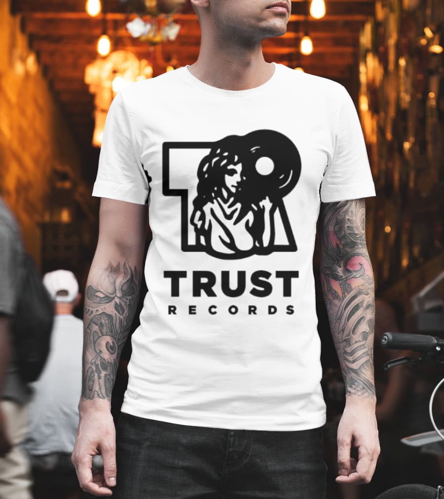 Trust Records Vinyl Spinning Woman T-Shirt