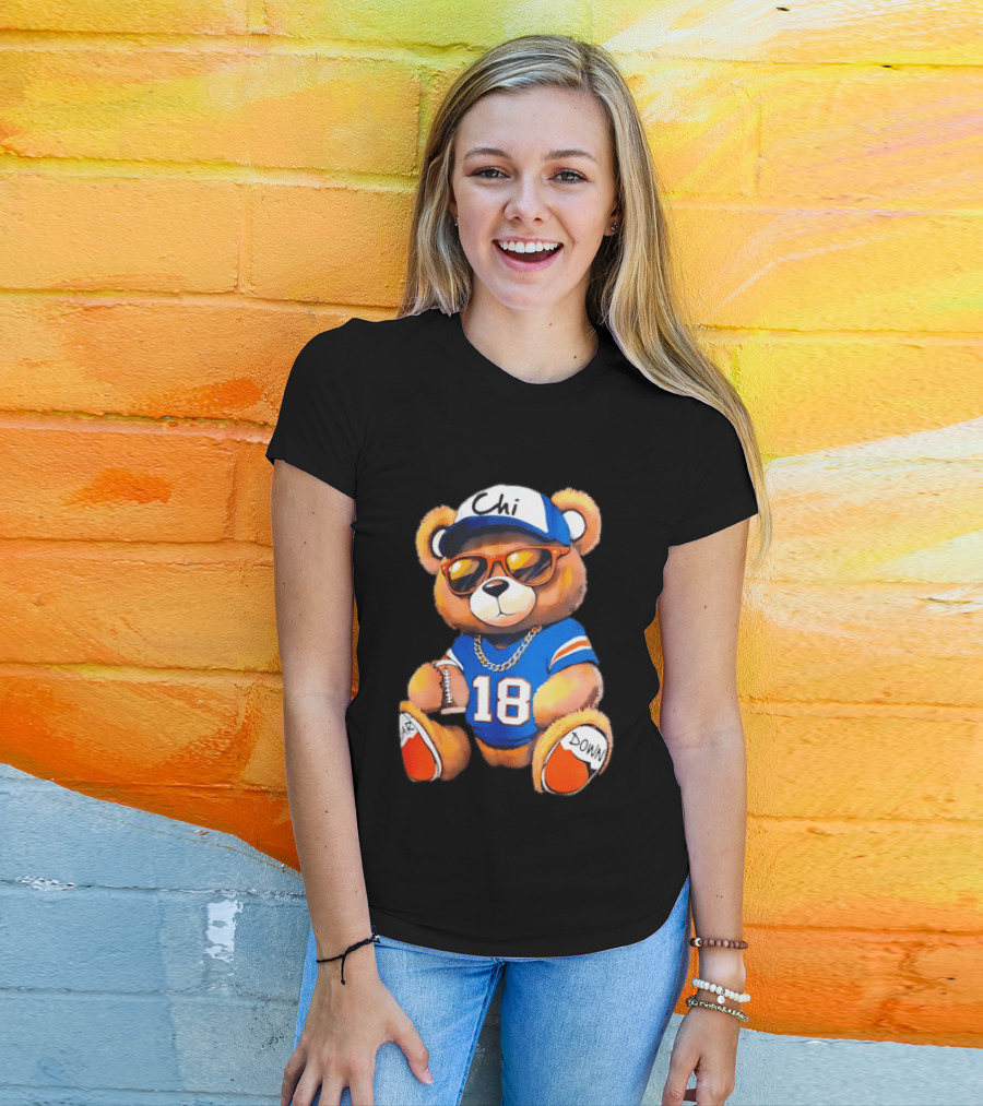 Bear Down Chi 18 Teddy Bear Football Fan Gear T-Shirt