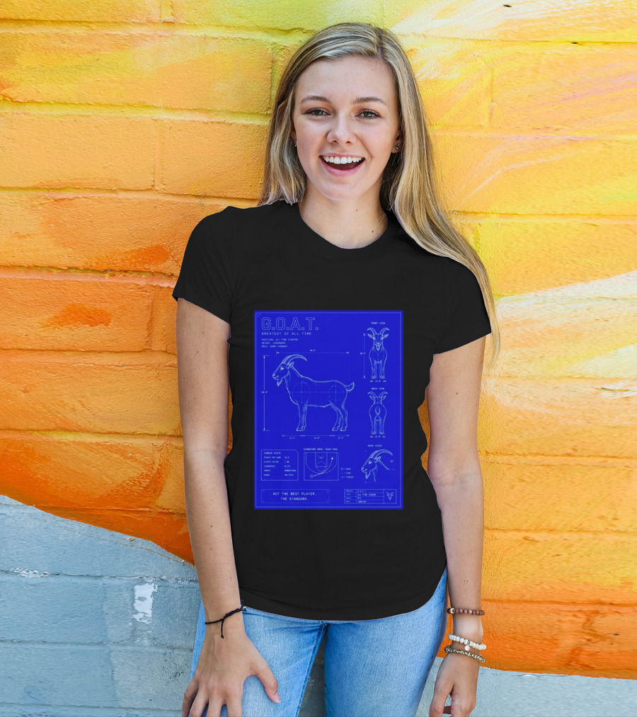 G.O.A.T. Greatest Of All Time Basketball Fall Blueprint Meme T-Shirt
