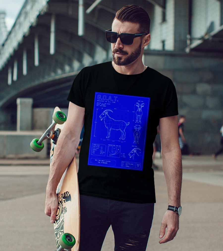 G.O.A.T. Greatest Of All Time Basketball Fall Blueprint Meme T-Shirt