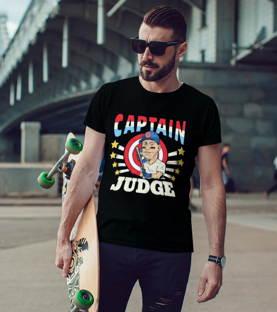 Captain America Judge Baseball Caricature Stars T-Shirt
