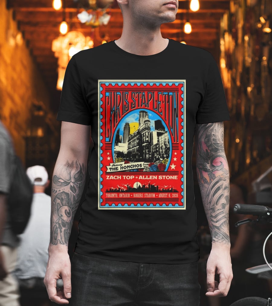 Chris Stapleton Featuring The Honchos Zach Top Allen Stone Toronto Rogers Stadium August 6 2026 T-Shirt