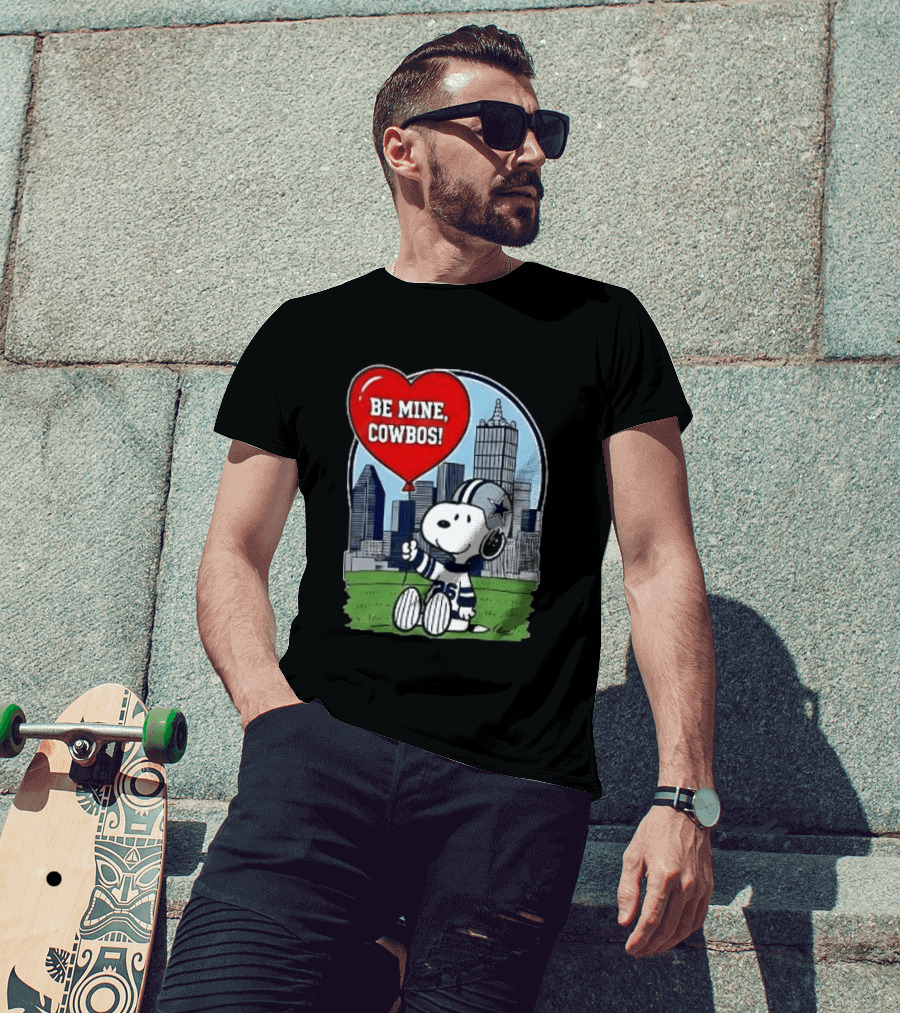 Dallas Cowboys Snoopy Be Mine Valentine 2026 Skyline T-Shirt