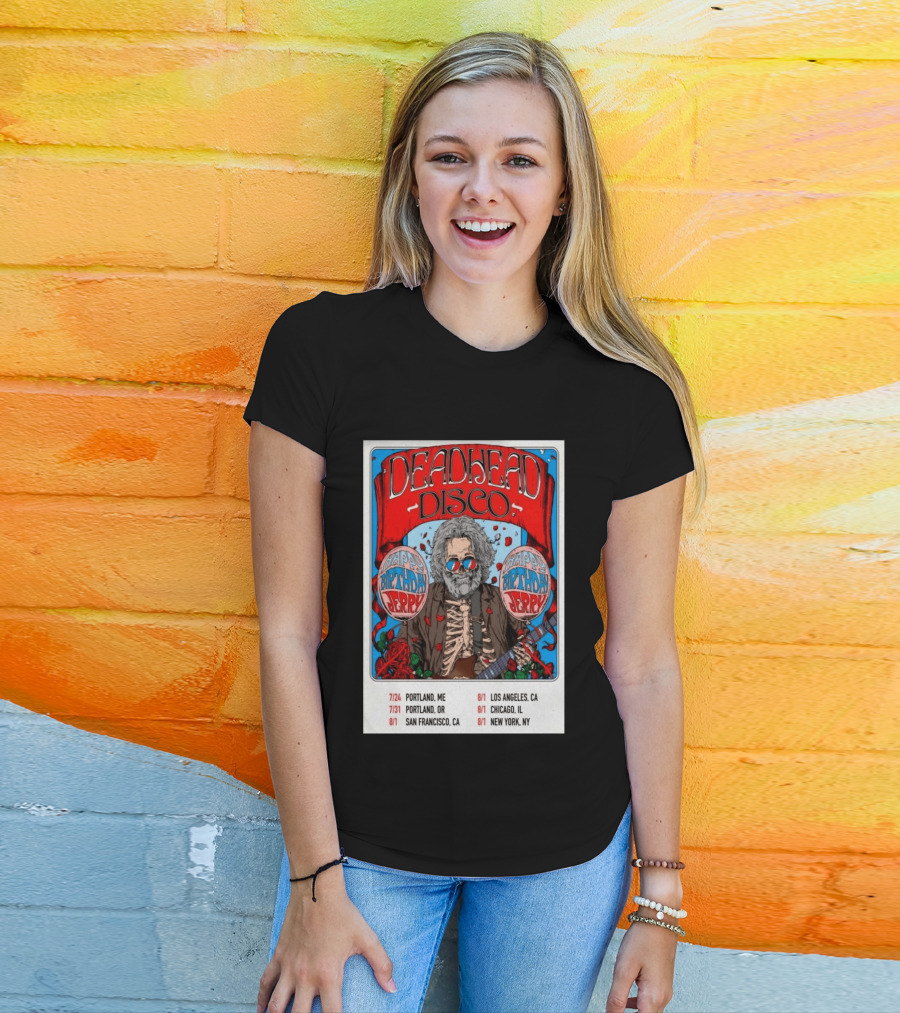 Deadhead Disco Happy Birthday Jerry 2026 Portland Chicago San Francisco New York T-Shirt