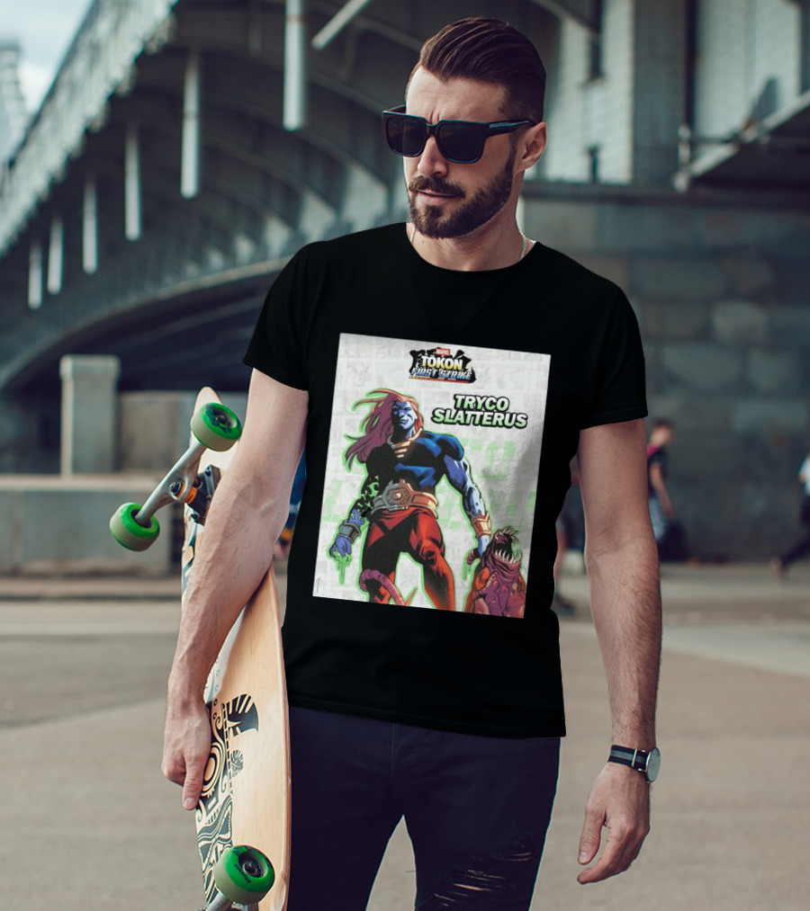 Marvel Tokon First Strike Tryco Slatterus Character With Creature T-Shirt