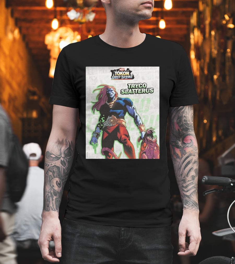 Marvel Tokon First Strike Tryco Slatterus Character With Creature T-Shirt