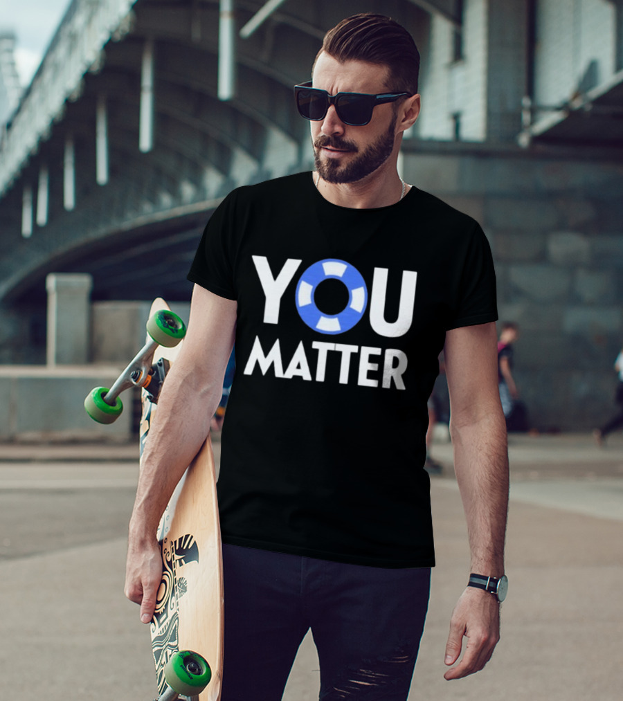 YOU Matter Lifebuoy Symbol Blue White T-Shirt