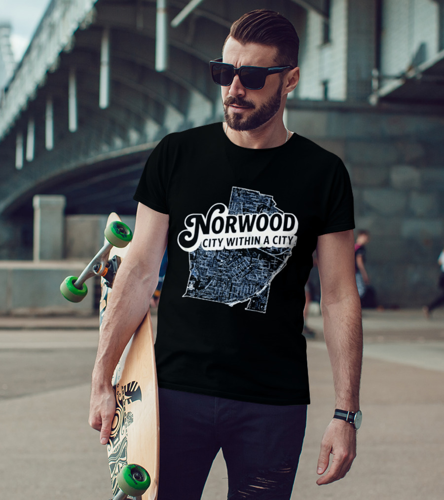 Norwood City Within A City Map T-Shirt