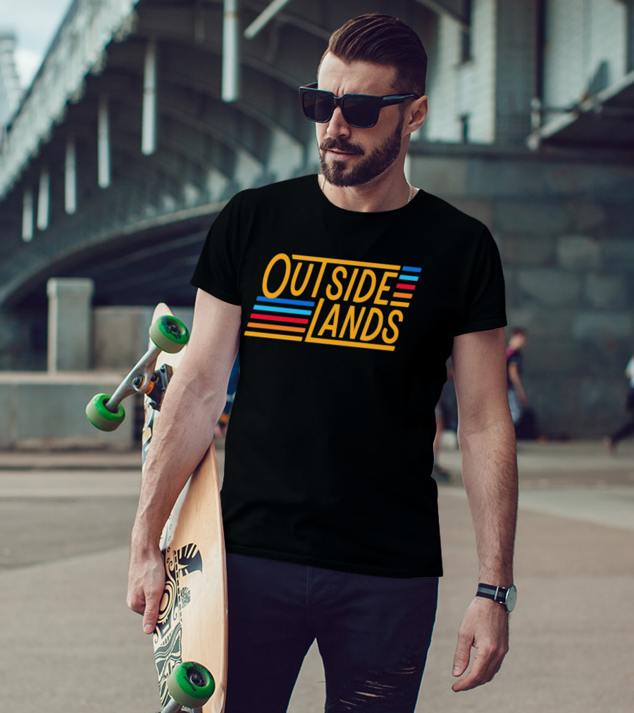 OUTSIDE LANDS Music And Arts Festival Stripes Retro Colorful T-Shirt