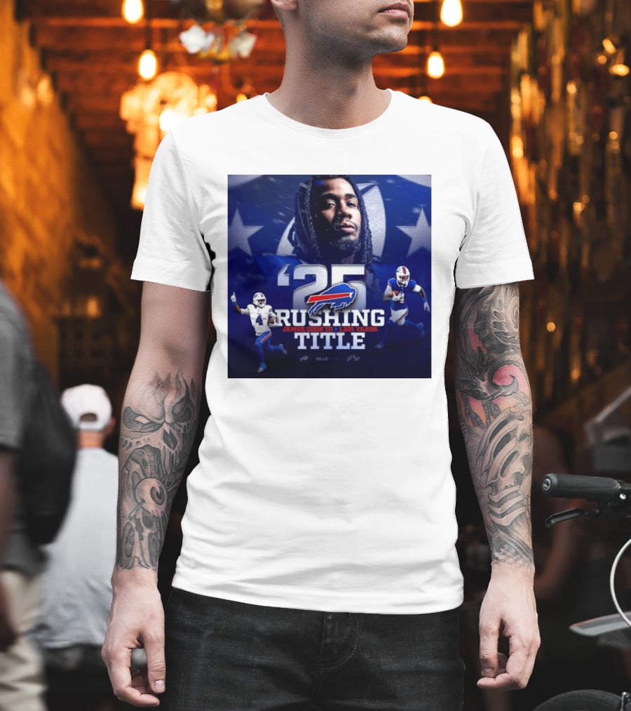 25 Rushing Buffalo Football James Cook III 1621 Yards Title T-Shirt
