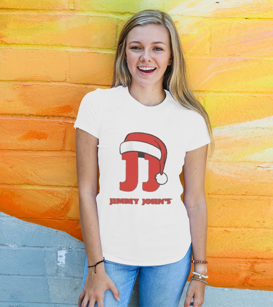 Jimmy John's Festive Santa Hat Christmas T-Shirt