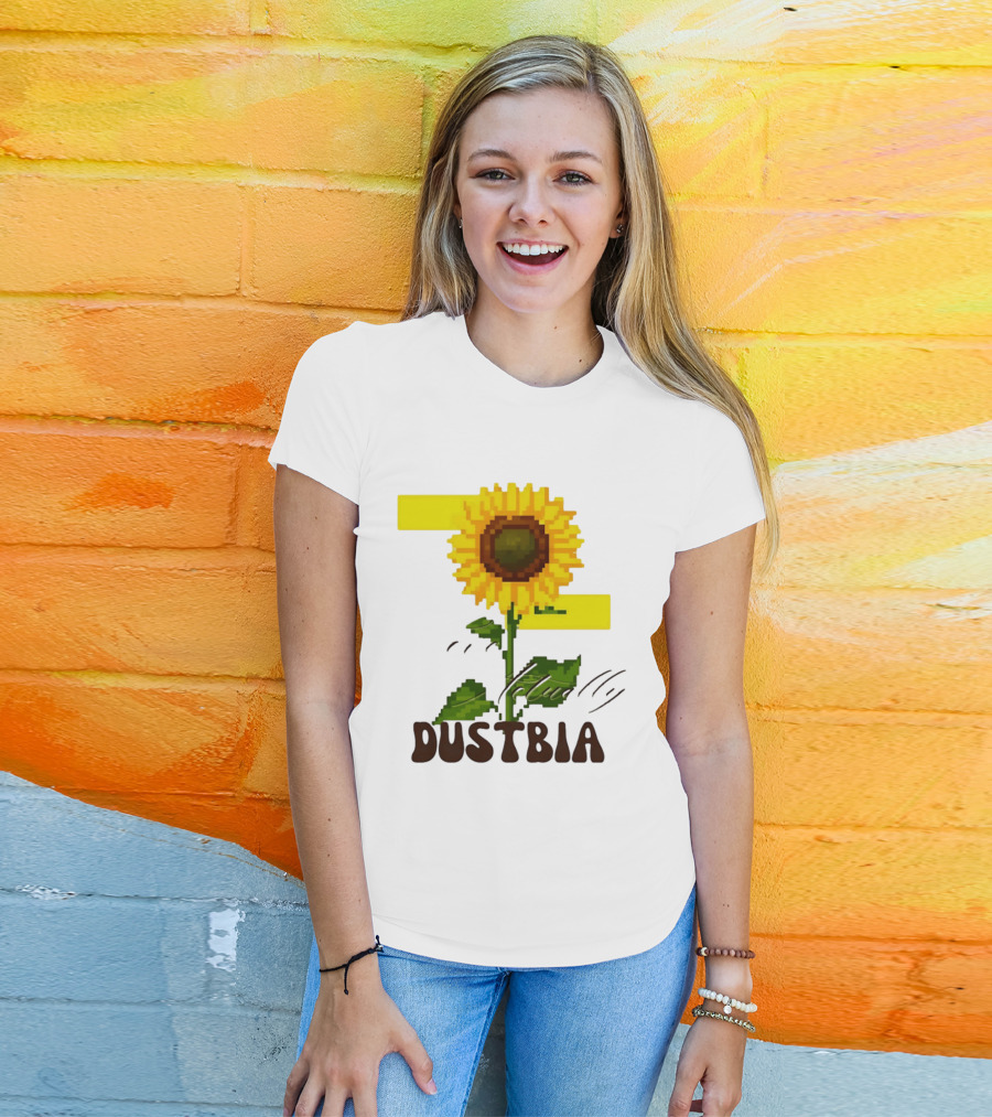 Love Actually Dustbia Pixel Sunflower T-Shirt
