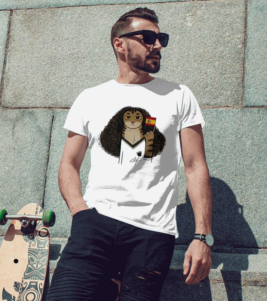 Marc Cucurella Cat Holding Spain Flag FC Barcelona T-Shirt