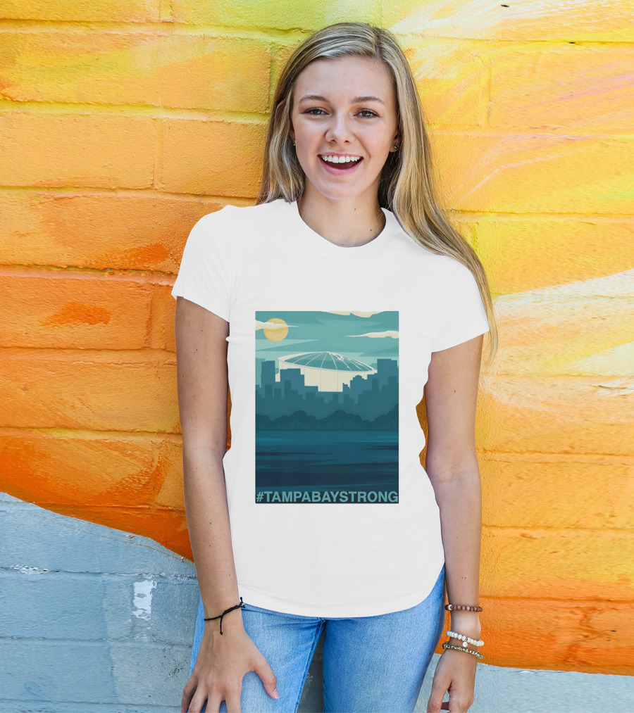 Tampa Bay Strong Skyline Tropicana Field Hashtag T T-Shirt