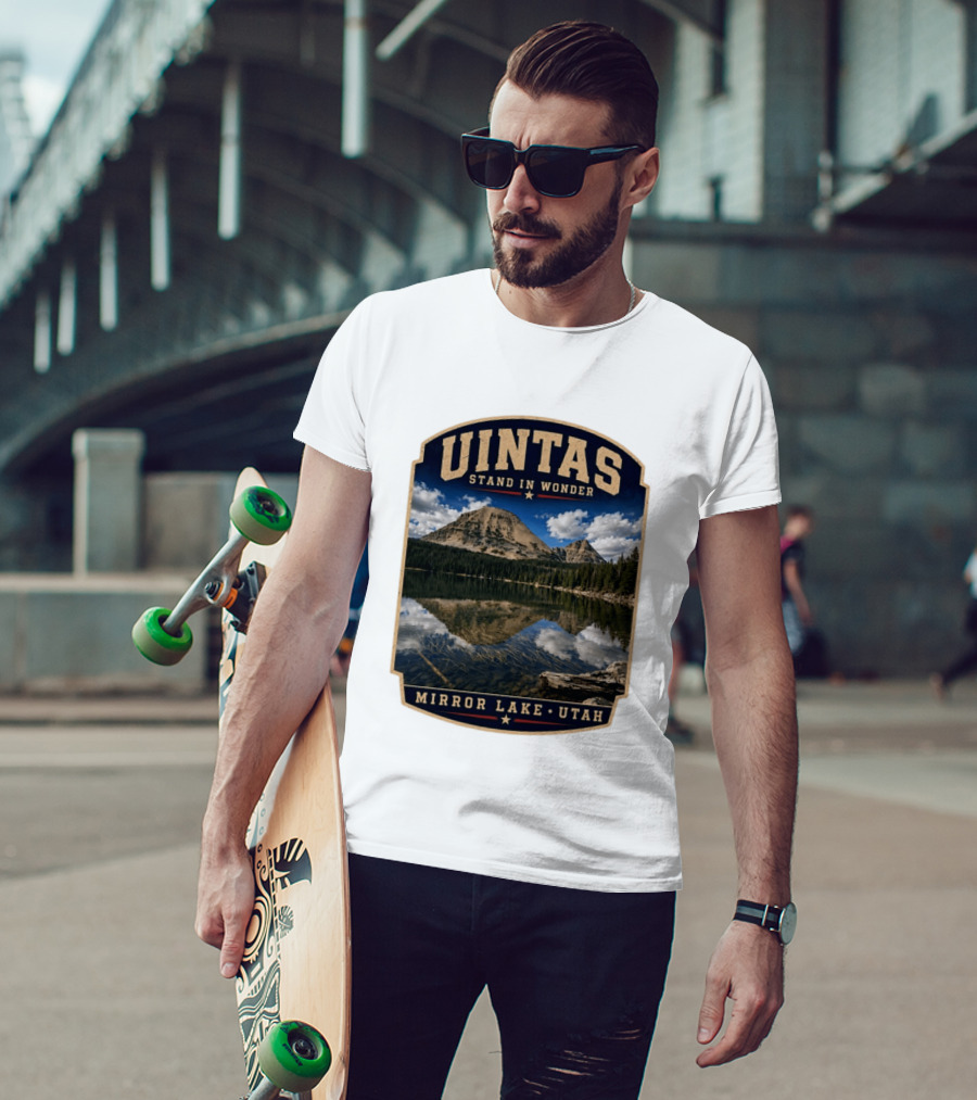 Uintas Stand In Wonder At Mirror Lake Utah T-Shirt