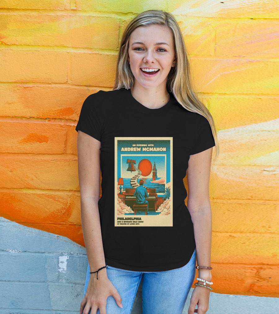 Andrew McMahon An Evening With Philadelphia Aug 6 Intimate Solo Show Theatre Of Living Arts Tour T-Shirt