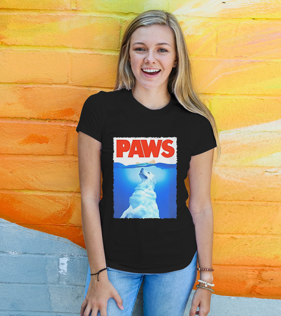 PAWS Classic Parody With Diving Dog Image T-Shirt