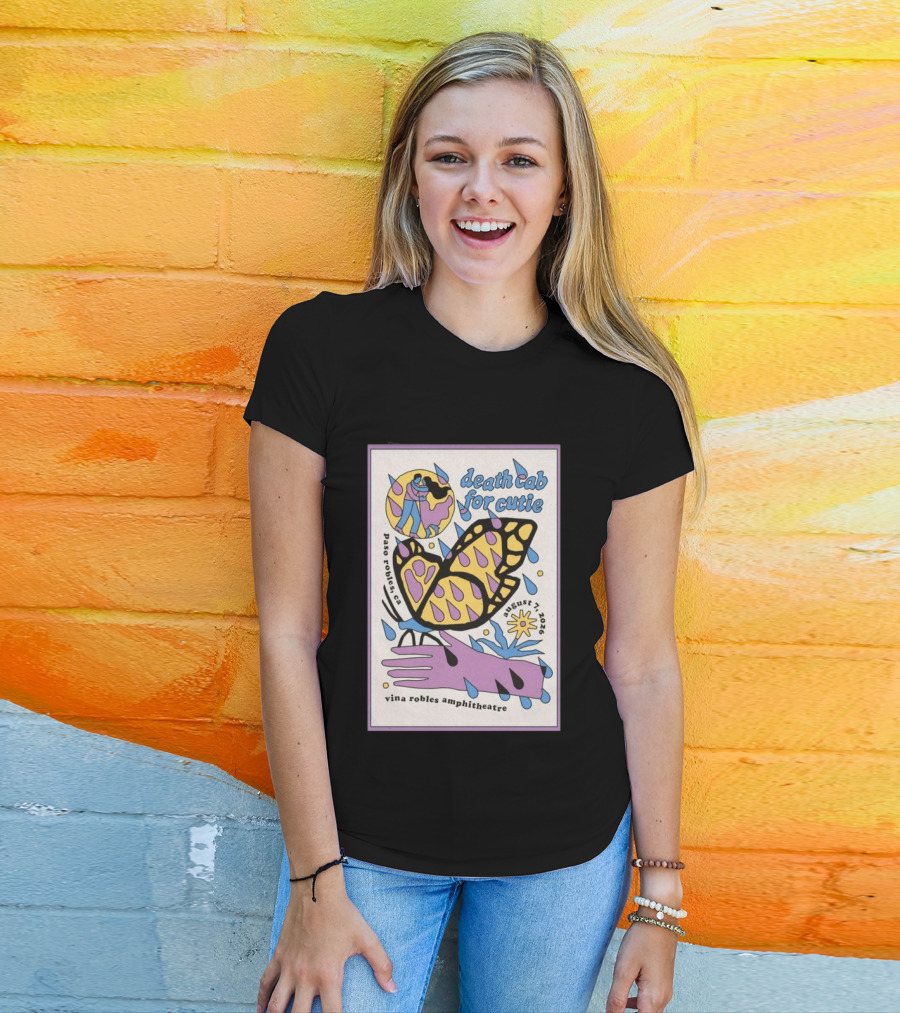 Death Cab For Cutie Paso Robles Vina Robles Amphitheatre August 7 2026 Butterfly T-Shirt