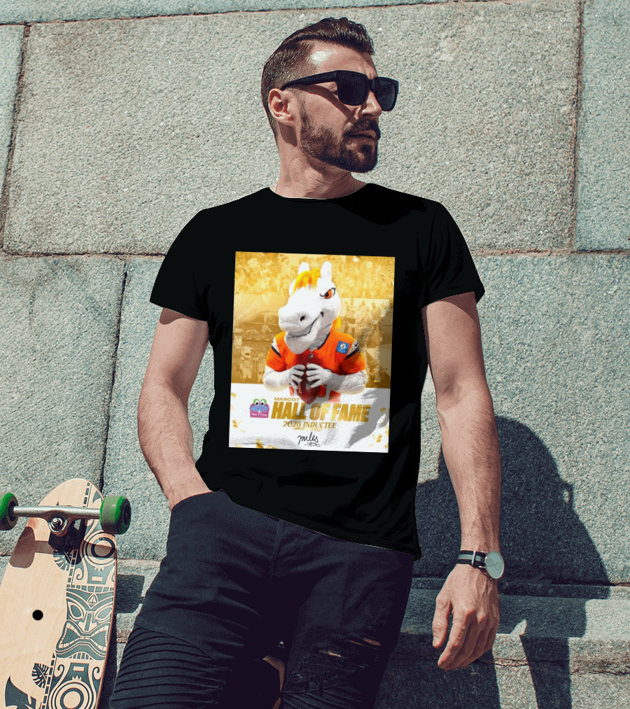Miles Mascot Hall Of Fame 2026 Inductee Denver Broncos T-Shirt
