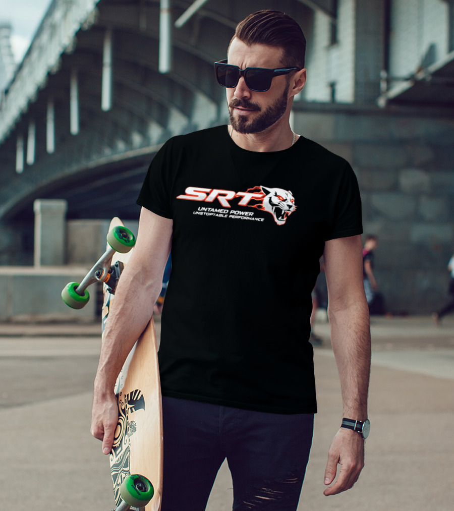 SRT Untamed Power Unstoppable Performance White Roaring Panther T-Shirt
