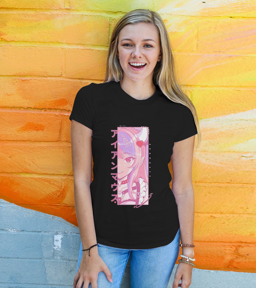 Ironmouse VTuber Kawaii Anime Katakana Panel T-Shirt
