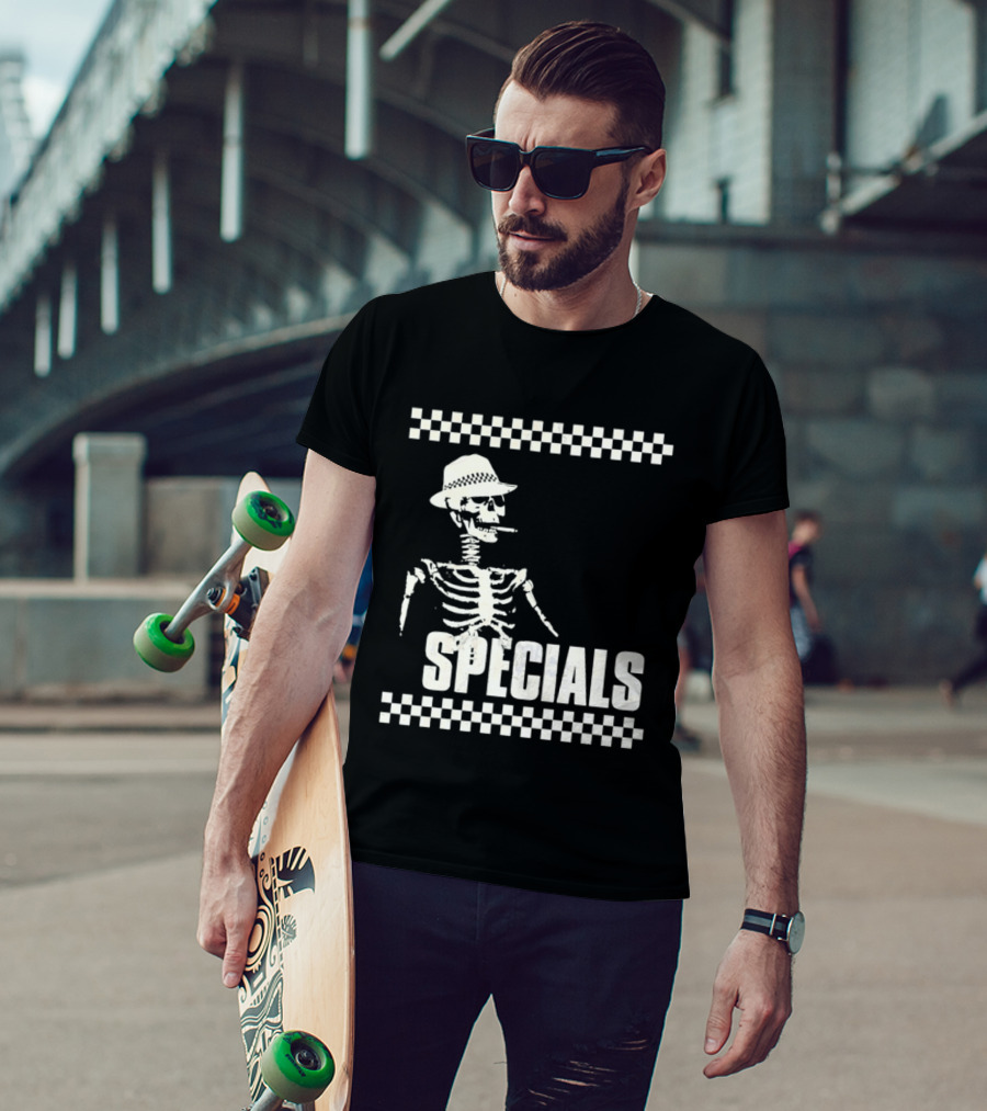The Specials Skeleton Ska Band 2 Tone Distressed T-Shirt