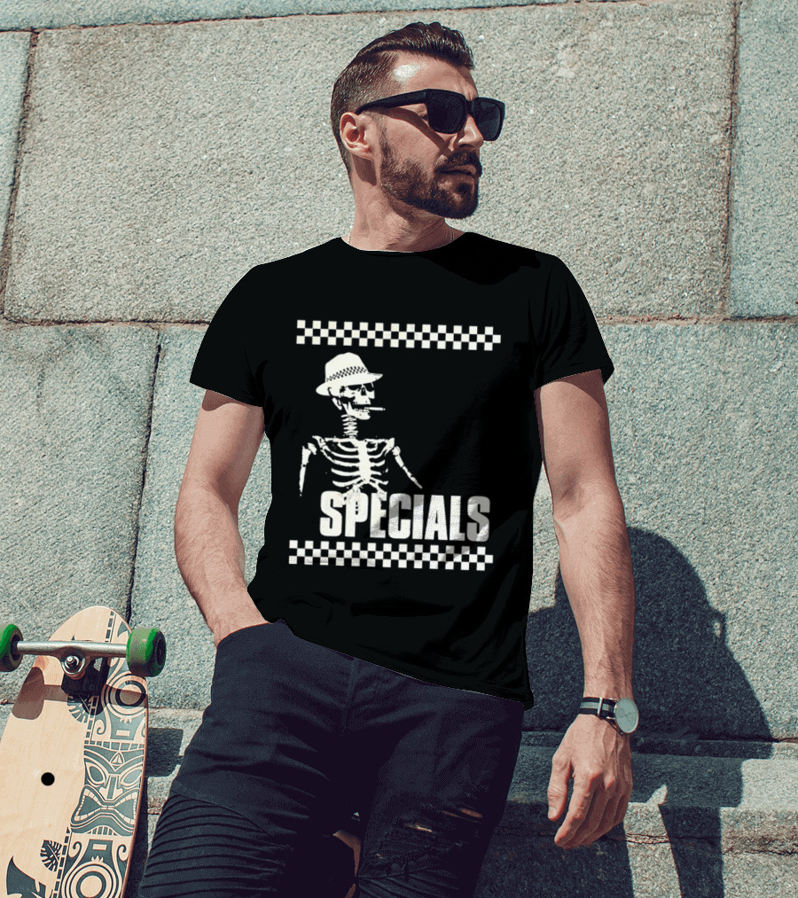 The Specials Skeleton Ska Band 2 Tone Distressed T-Shirt