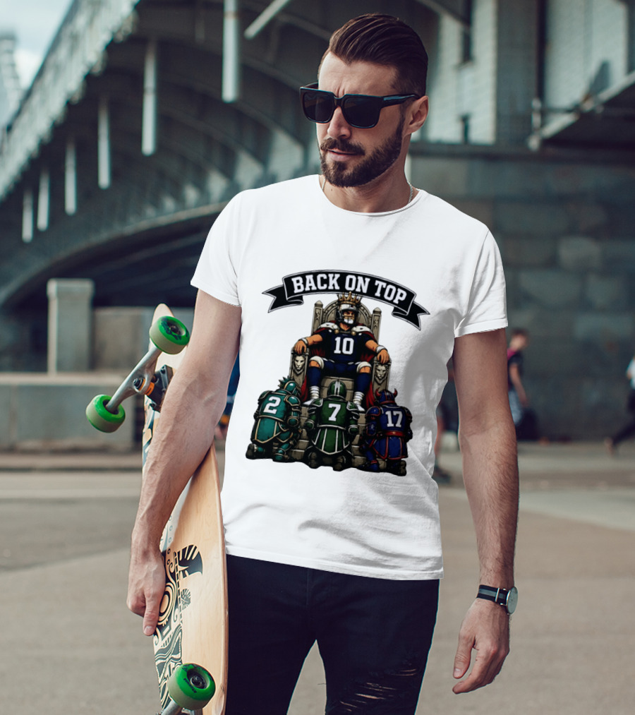 Back On Top Football Jersey Number 10 Quarterback With Throne And Rivals T-Shirt