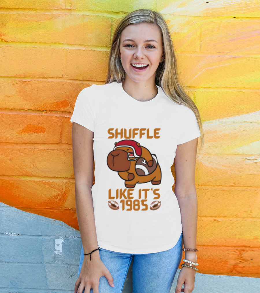 Shuffle Like It's 1985 Capybara With Headphones T-Shirt